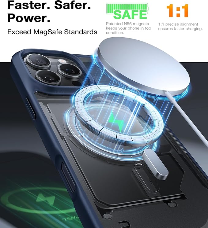 TORRAS Magnetic Shockproof for iPhone 16 Pro Max Case, [4X Military-Grade Protection] [Compatible with MagSafe] Translucent Case for iPhone 16 Pro Max Anti-Scratch Guardian 6.9"