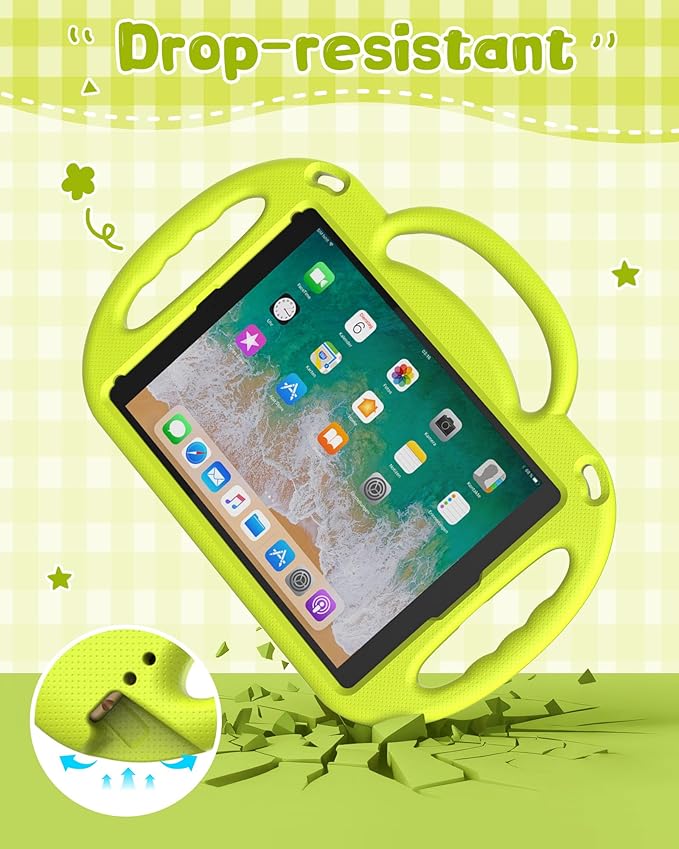 Kids Case for iPad A16 11" 2025 (11th Gen) & 10th Generation 10.9" 2022 & iPad Air 11" M3/M2 & Air 5th/4th Gen & Pro 11, Durable Shockproof Cover with Shoulder Strap Handle Stand, Light Yellow