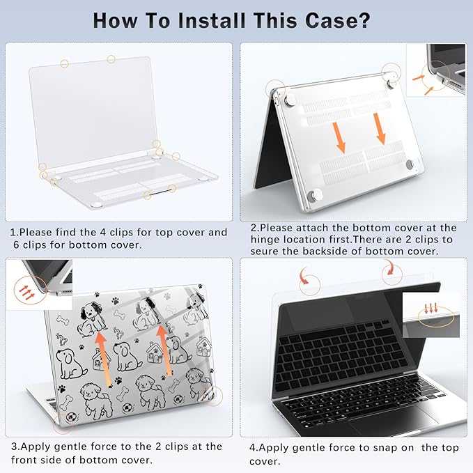 Compatible with MacBook Pro 16 inch Case M5 M4 M3 M2 M1 Pro/Max 2026-2021 A3429 A3428 A3403 A3186 A2991 A2780 A2485, Cute Dog Puppy Protective Hard Shell Clear Cover