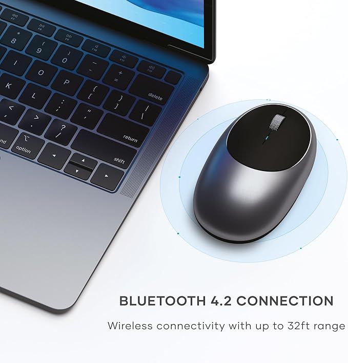 Satechi M1 Wireless Bluetooth Mouse, USB-C Rechargeable, Compact & Portable, for MacBook Air/Pro/Nro, iPad Air/Pro, iPad mini, Mac mini, iMac & Windows - Space Gray