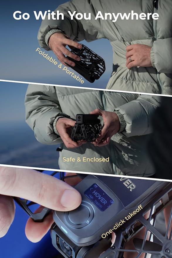 HOVERAir X1 PRO 4K Action Flying Camera, Foldable Drone with Camera with 42 KM/H Follow Speed, 10+ Fully Automatic Flight Modes, Fly Anywhere with OmniTerrain, SmoothCapture 2.0(Standard)