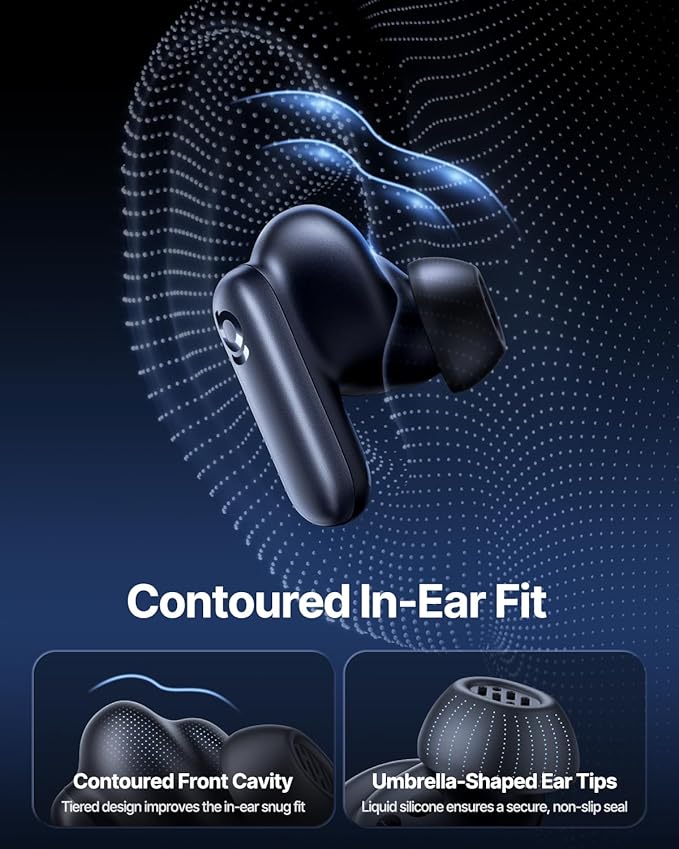 Baseus Inspire XP1 Adaptive Noise Cancelling Earbuds, Sound by Bose, Dolby Audio, Premium Real-Time Adaptive ANC, Adaptive Tuning Sound, Natural Fit Design, 6-Mic Adaptive Clear Calls, 45H Playtime