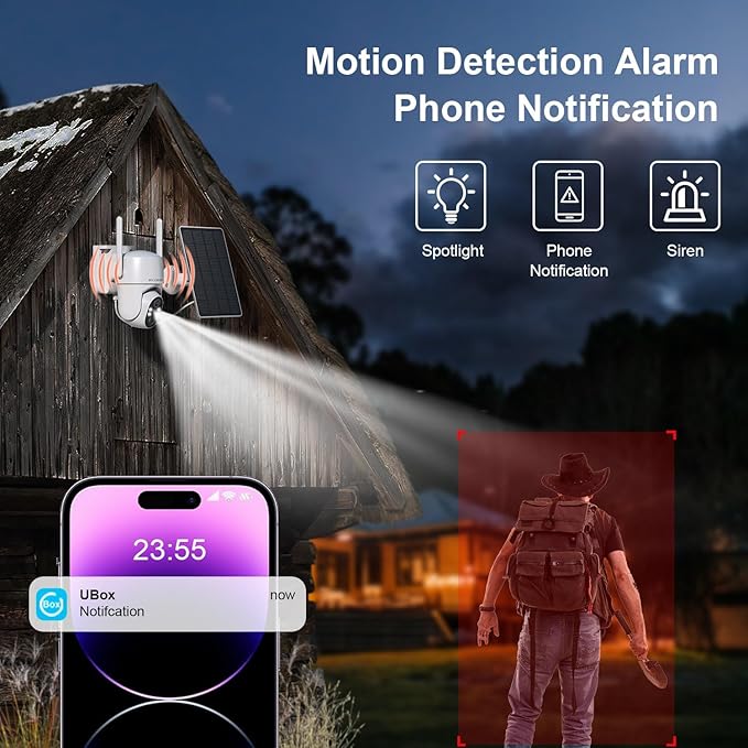 HOSAFE.COM 4G LTE Cellular Security Camera No Internet Needed, 2K Solar No WiFi Security Camera Outdoor Wireless with SIM Card Jobsite,360 Live View, Motion Detection,Free Cloud Storage(Need Apply)