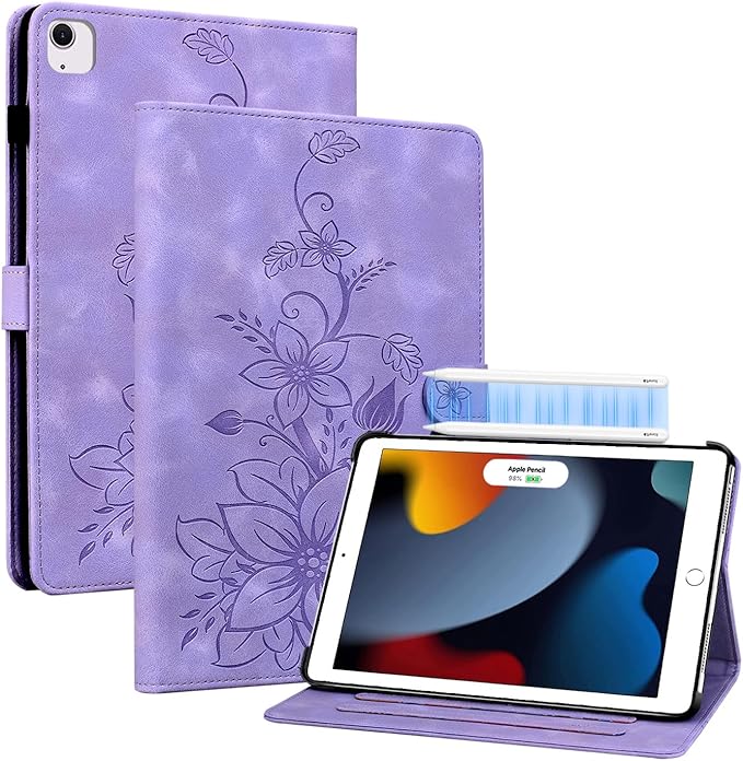 Case for iPad Air 3rd Generation 2019 / iPad Pro 10.5 Inch 2017, Auto Wake/Sleep Supports Pencil Holder Magnetic Clasp Stand Cover, Purple