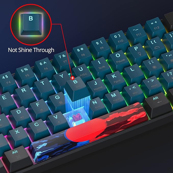 60% Mechanical Gaming Keyboard - RGB, Red Switch, Wired, Compact, 61 Keys for Windows, PS4/5, Xbox