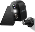 AOQEE Solar Camera Outdoor Wireless-2K Battery Powered Outside Cameras for Home Security with PIR Motion Detection, Siren Alarm, 2-Way Talk, SD Card&Optional Cloud Storage, Work with Alexa, Y8 1P