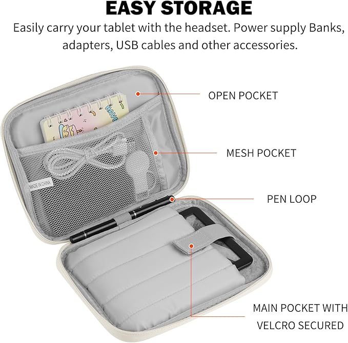 HoYiXi Universal Sleeve Bag for 7-8 inch Tablet Fire HD 8/Fire HD 8 Plus Compatible iPad mini (6th Gen) 8.3" 2021, iPad mini 5/4/3/2/1, Tab A8, 7"-8" inch Android Tablet Sleeve Case -White