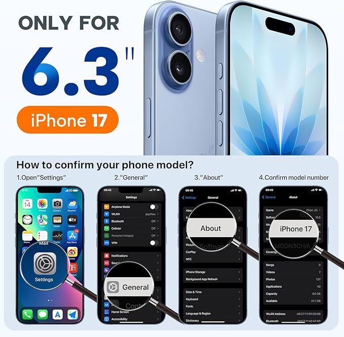 Miracase Magnetic for iPhone 17 Case, Compatible with MagSafe, Integrated Silicone Camera Control Cover, 3.0mm Thicken Shockproof Drop Protection Phone Case for 17, Black