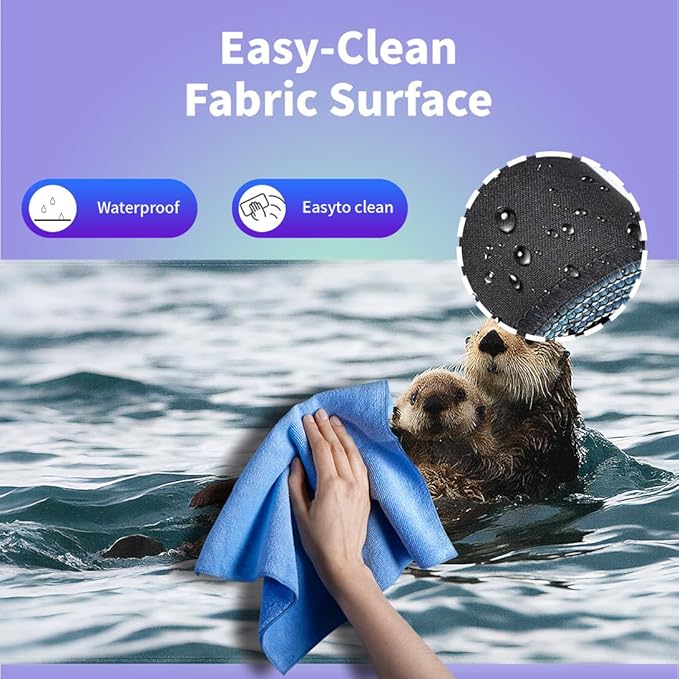 Large Gaming Mouse Pad (31.5" x 15.8") - Cute Sea Otters Nature Animal Playing Water Funny Scene, Extra XXL Extended Office Accessories, Premium Stitched Anti-Slip Desk Mat