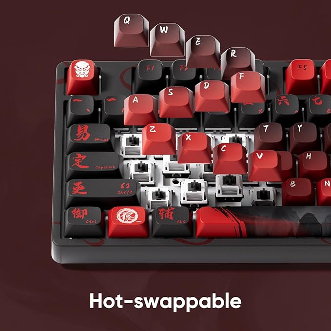 Akko Wireless Gaming Keyboard The Degenerate 5108B Plus Hot-Swappable Tri-Mode Mechanical Keyboard RGB Backlight, Piano Pre Lubed Switch
