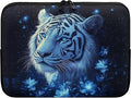 Tiger Laptop Protective Sleeve for Women 13inch Lap Top Case Portable Computer Sleeve Slim Laptop Protector Flower Zippered Pouches for Travel Office Business Laptop Carrying Case Black