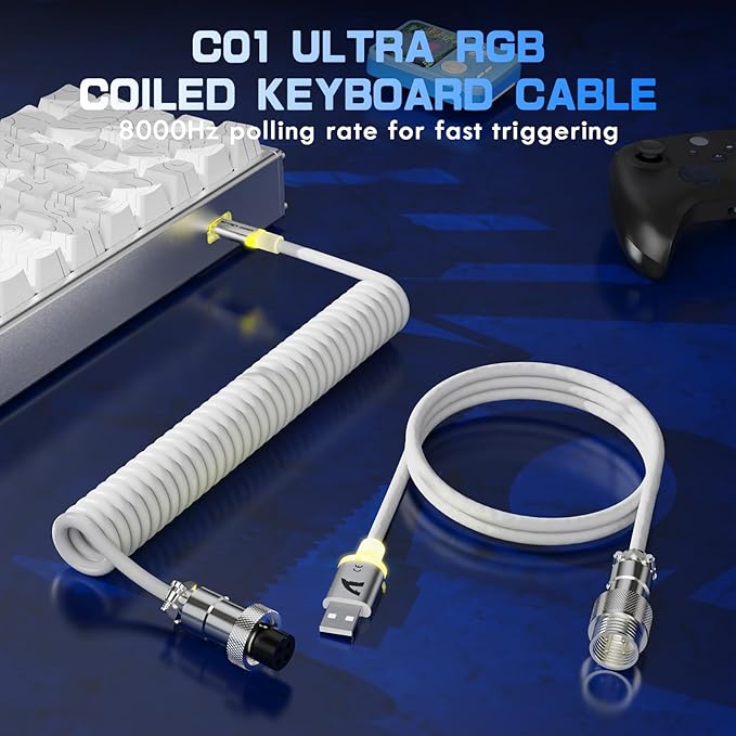 ATTACK SHARK X68MAX HE 60% Wired Magnetic Switch Keyboard,Full Aluminum CNC,0.005mm RT Accuracy,8KHz Rapid Trigger Mechanical Gaming Keyboard,Adjustable Actuation,RGB Coiled Cable for FPS Games,White