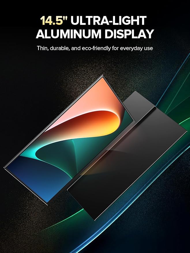 UPERFECT 4K Portable Monitor, 14.5" UHD 3840x2400 Laptop Display with Smart Cover, 16:10 Matte IPS Screen, 125% sRGB, 1.06 Billion Colors, 600 Nits Brightness, Metal Frame for PC/Mac/Phone