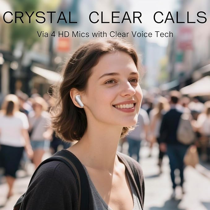 CMF Buds 2a Wireless Earbuds Active Noise Cancelling 42dB Hybrid ANC Bluetooth Headphones, 12.4mm Dynamic Driver for Big Bass, 4 Mic Clear Call, Sport Ear Buds for iPhone, Android, Light Grey