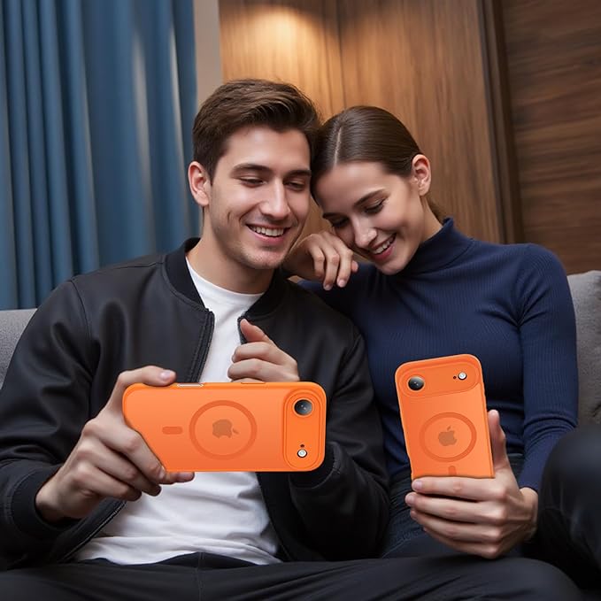 Symcele Designed for iPhone Air Case, Compatible with MagSafe, [Camera Protection] [15FT Military Drop Protection] Shockproof Translucent Matte Anti-Slip Phone Case, 6.5", Cosmic Orange