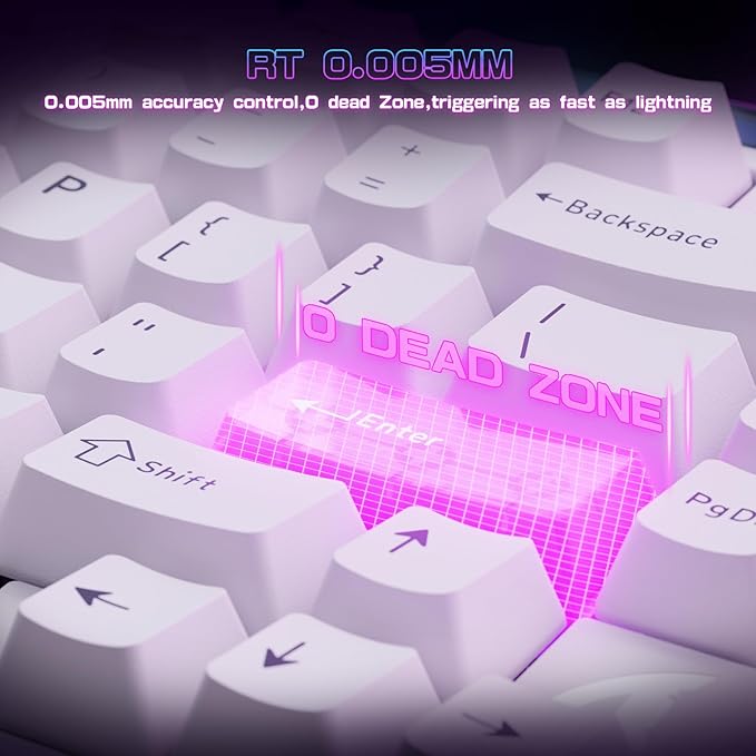 ATTACK SHARK R85 HE Wired 75% Rapid Trigger Mechanical Gaming Keyboard with Custom Lightbox, 8KHz Polling Rate,0.005mm RT Accuracy,0.08MS Latency,Hall Effect,Magnetic Switch,Driver for PC-Star White