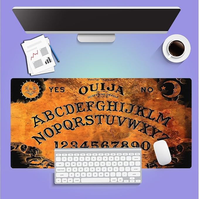 Large Gaming Mouse Pad (31.5" x 15.8") -‌ Vintage Ouija Board with Classic Design, Extra Large Office Accessories, Premium Stitched Anti-Slip Office Desk Mat