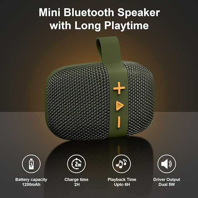 Fisher Portable Bluetooth Speakers, Clip-On Speakers Bluetooth Wireless, IPX5 Waterproof Speaker,10W Peak Power Bluetooth Speaker Stereo HD Sound, BT 5.3, FM Radio, for Pool, Beach, Use Anywhere