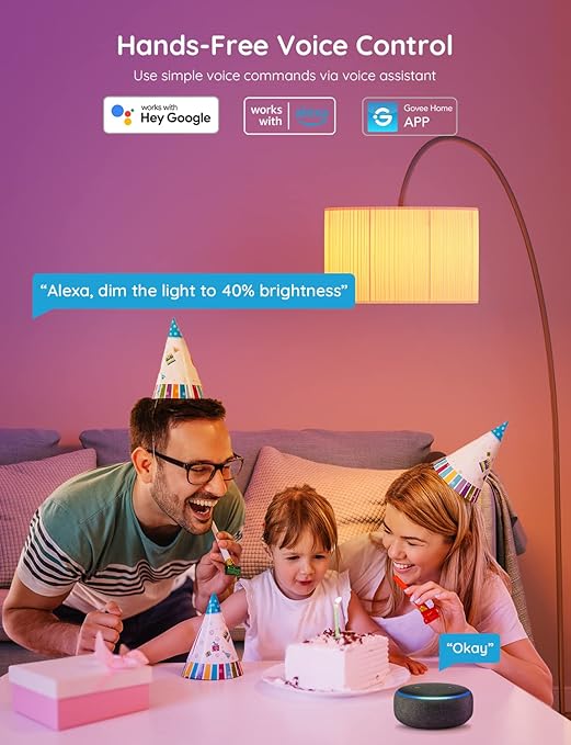 Govee Smart Plug, WiFi Bluetooth Outlets 4 Pack Bundle with Govee Smart Light Bulbs, WiFi Bluetooth Color Changing Light Bulbs Compatible with Alexa and Google Assistant