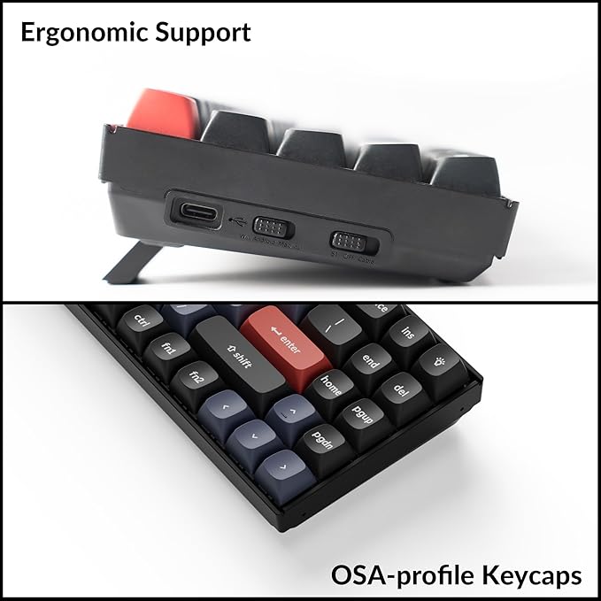 Keychron K14 Pro Wireless Custom Mechanical Keyboard,70% QMK/VIA Programmable Bluetooth/Wired RGB Backlight, Hot-swappable K Pro Red Switch - for Mac Windows Linux