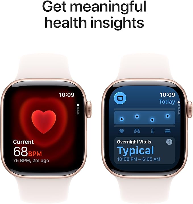 Apple Watch Series 11 [GPS + Cellular 42mm] Smartwatch with Rose Gold Aluminum Case w Light Blush Sport Band - S/M. Sleep Score, Fitness Tracker, Health Monitoring, Always-On Display, Water Resistant