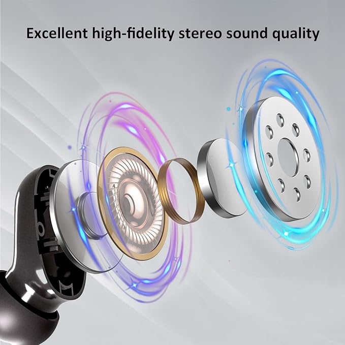 Wireless Bluetooth Earbuds,Ear Buds with HiFi Stereo Sound,Superlight-Weight Headphone 36H Long Playtime,Noise Cancelling Wireless Earphone,Bluetooth 5.4,IPX7 Waterproof,Red