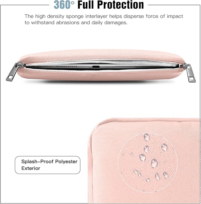 TiMOVO 13 Inch Tablet Sleeve for iPad Air 13" M3 2025, iPad Pro 13"/12.9", Galaxy Tab S9 Plus/S10+/S9 FE+, Remarkable Paper Pro 11.8", Protective Pocket Bag, Pink