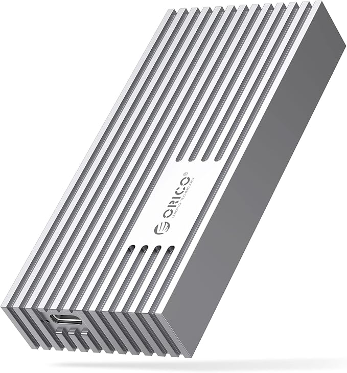 ORICO 40Gbps NVMe SSD Enclosure, M.2 to USB-C Adapter for NVMe M-Key 4TB SSD 2280, Aluminum M2 External SSD Case, Compatible with Thunderbolt 3/4 USB3.2/3.1/3.0/Type-M234-Silver