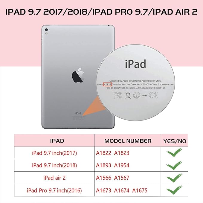 YINLAI Case for iPad 6th/5th Generation, iPad 9.7 Case Glitter Women Girls Hybrid Shockproof Protective Cover with Kickstand iPad 9.7-Inch iPad Air 2nd A1893/A1954/A1822/A1823,Rose Gold