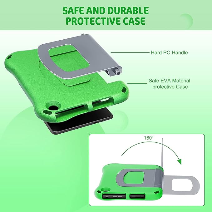 10 inch Tablet Case for Kids,(Compatible with 13th/11th Gen 2023/2021) (Incompatible with iPad Samsung 10 inch Tablet),Light Weight Shock Proof Convertible Handle Stand Kids Case (Green)