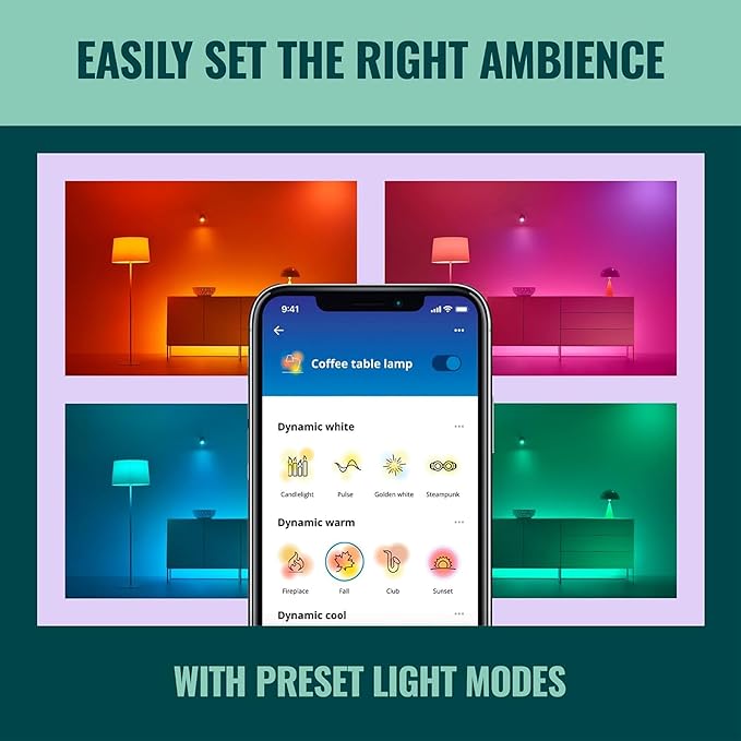 WiZ 40W B12 Candle Bulb Light, 6-Pack Smart Bulbs, Indoor E12 LED Color Changing Lights, Connects to Wi-Fi, Control with Voice, App, Activate by Motion, Matter Compatible