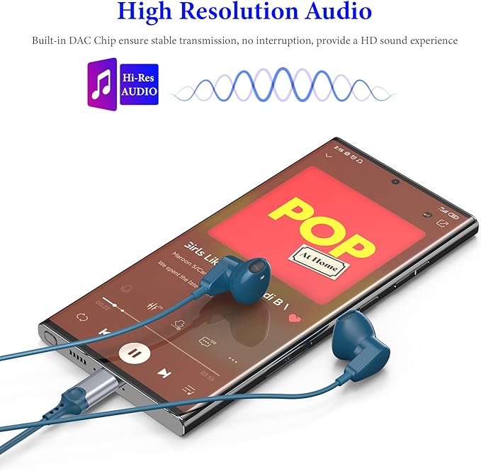 APETOO USB C Headphones for iPhone 17 16 15 Plus/iPad 10th, HiFi Stereo USB-C Wired Earbuds Type C Earphones with Microphone Volume Control for Samsung S26/S25/S24 Ultra/S23/S22/S21/S20/A17/Pixel 9 8