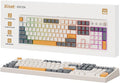 Kisnt KN104 Wireless Mechanical Gaming Keyboard, 100% Full Size 104 Keys with Number Pad, Custom RGB Backlit, Creamy Sound, Hot Swappable, Bluetooth/2.4GHz/USB-C for Win/Mac/PC (Retro Beige)