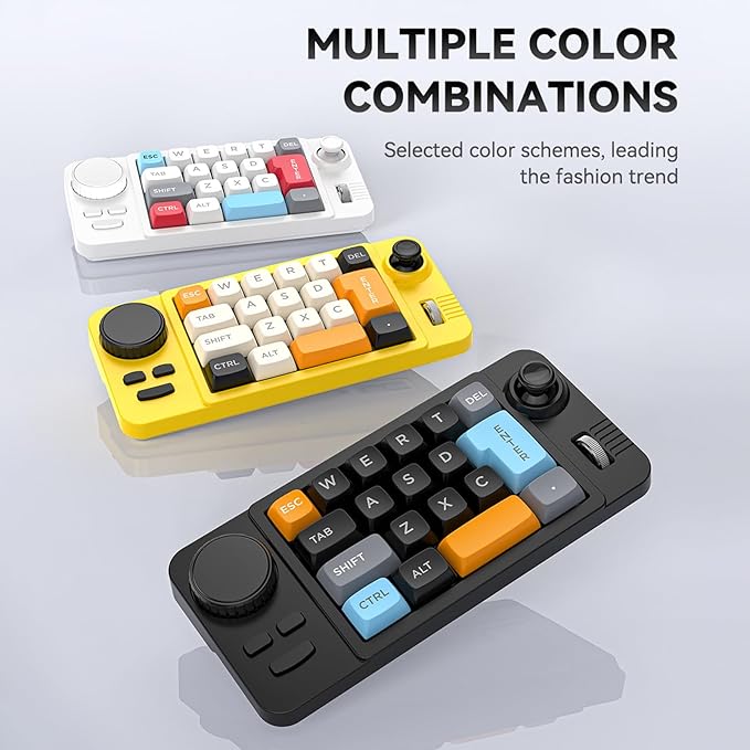 UncleS Double Scroll Wheel Mechanical Keyboard 19 Key Small Keypad Color Backlits Programmable Joystick Hot Swappable Switches Space Saving Macroed Gaming Keyboard