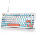75% Wired Gaming Keyboard, Hot Swappable Gasket Mount, White Switch, 82 Keys TKL Mechanical Keyboard, NKRO Creamy for PC Laptop Windows Gamer (Salmon)