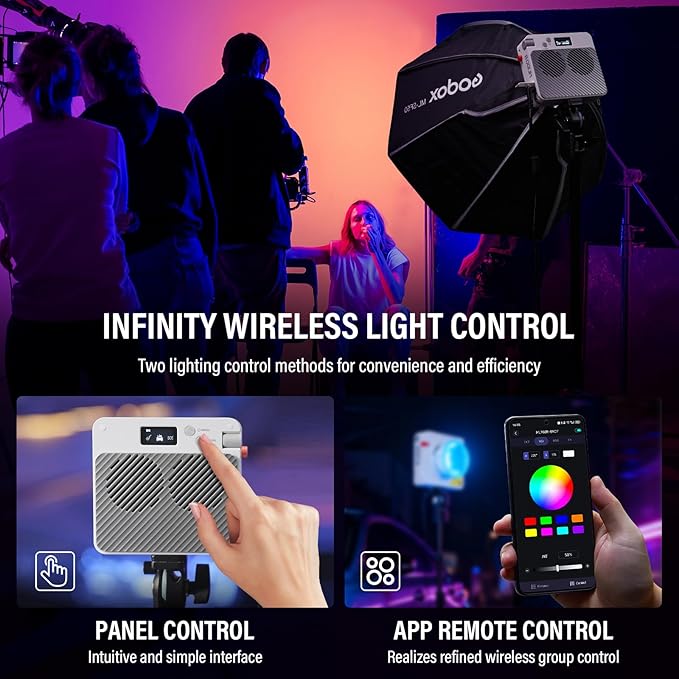 Godox ML100R RGB COB LED Video Light with Battery/Carry Case/Light Stand, Godox Mount 110W Full-Color 1800K-10000K CRI 97+/TLCI 98+ 14 FX Effects Support APP Control for Studio/Live Streaming/Outdoor