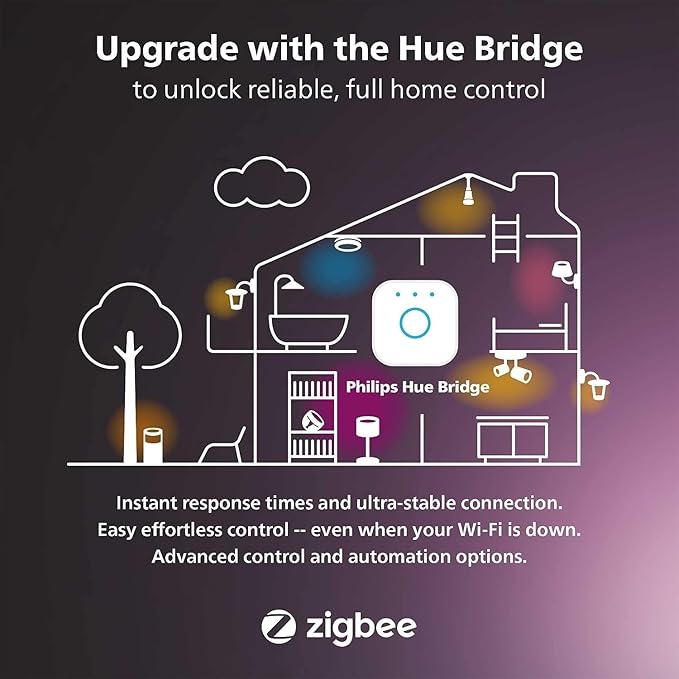 Philips Hue Smart 60W G40 Filament LED Bulb - White Ambiance Warm-to-Cool White Light - 1 Pack - 550LM - E26 - Indoor - Control with Hue App - Works with Alexa, Google Assistant and Apple Homekit