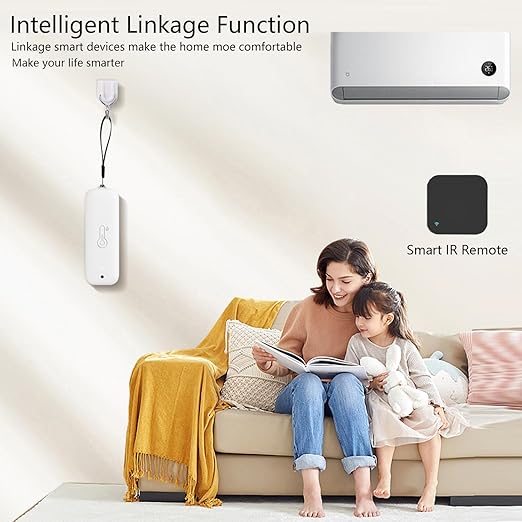 WiFi Hygrometer Thermometer Sensor: Wireless Smart Temperature Humidity Monitor with App Notification Alert, Data Storage Export, Calibration Function, Compatible with Alexa (White-4PCS)