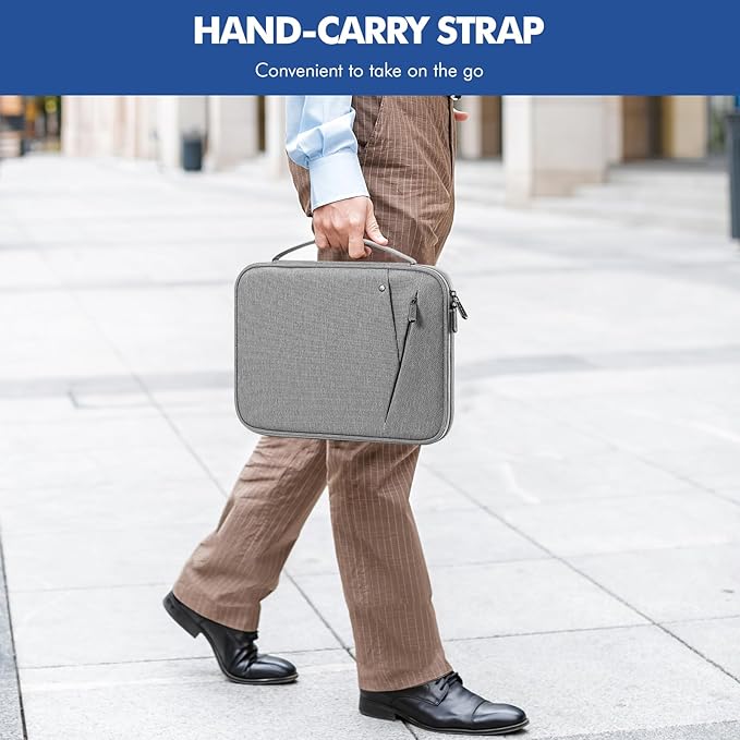 MoKo 9-11 Inch Tablet Sleeve Carrying Case with Handle, Padded Protective Travel Bag for New 11-inch iPad Air 4 2026/Pro M5/ A16, iPad 10th/Air 5/4th 10.9, i-Pad 9/8th 10.2,Tab S9/S8 11, Light Gray