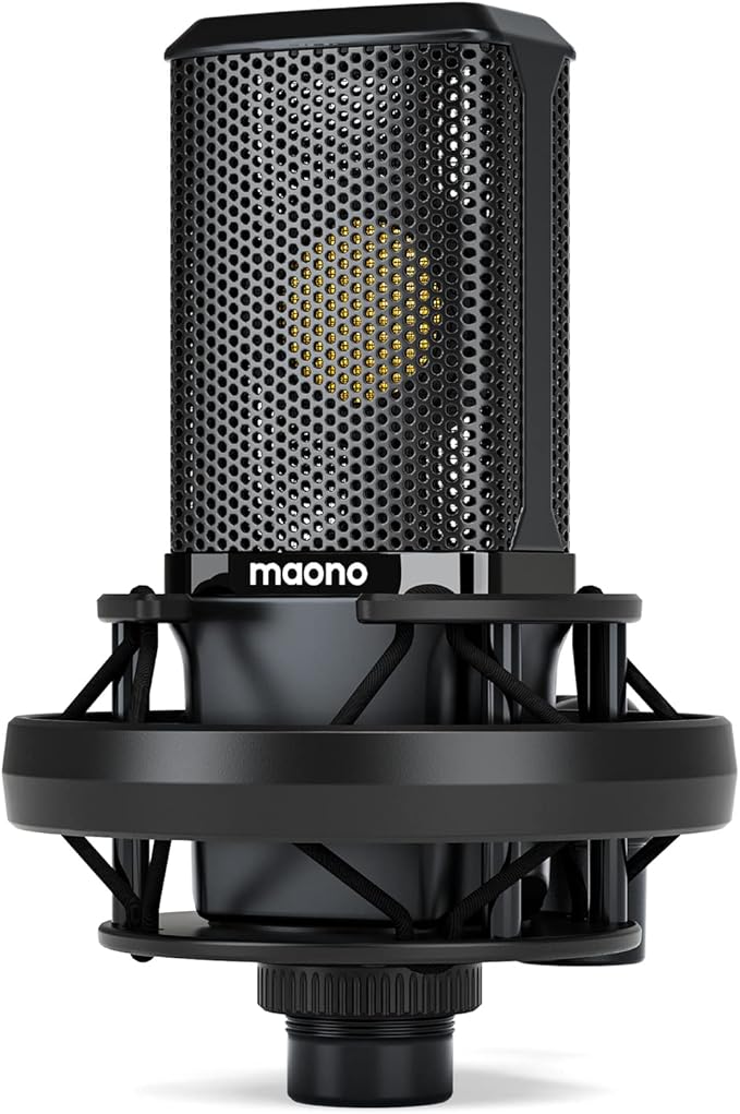 MAONO XLR Condenser Microphone with 34mm Large Diaphragm, Professional Cardioid Studio Mic for Podcasting, Recording, Streaming, Vocals, Voice Over, Music, ASMR(PM500)