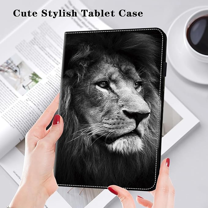 Case for iPad mini 5 (2019)/ iPad mini 4 / iPad mini 3/2/1 Case,PU Leather Flip Stand Card Slots Shockproof Case - Lion
