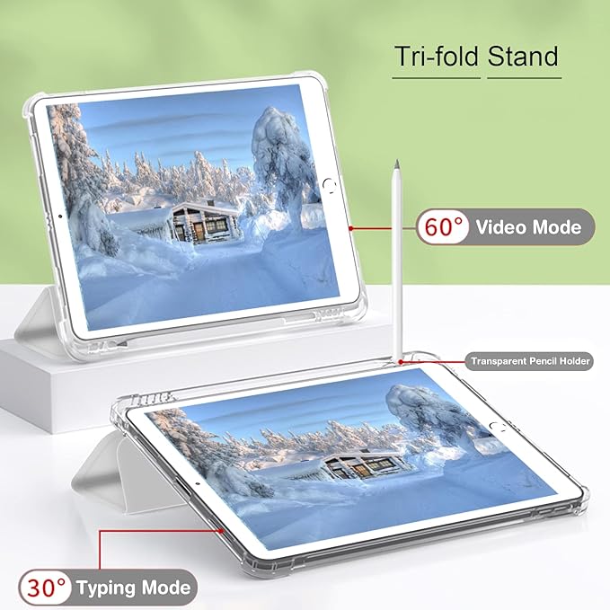 Case for iPad Pro 9.7 Only(Old Model 2016), Lightweight Slim Auto Sleep/Wake Trifold Stand Smart Cover, Soft TPU Frosted Translucent Back Pencil Holder Case for iPad Pro 9.7 Inch, Gray