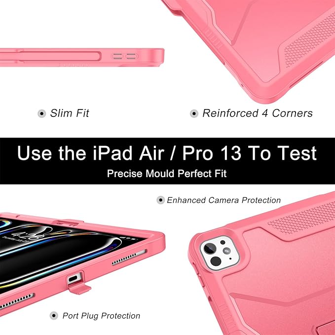 Soke Case for iPad Pro 13 Inch M5/M4 & iPad Air 13 Inch M4/M3/M2(2026/2025/2024), iPad Pro 12.9(2022 2021 2020,6th/5th/4th Gen), Rugged Shockproof Protective Cover - Watermelon