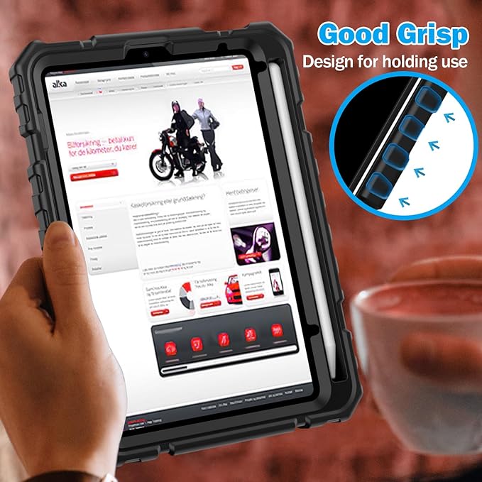 Grifobes Case for iPad mini 7 (A17 Pro) 2024 / Mini 6 2021 8.3 inch, Heavy Duty Shockproof Rugged Cover with Pencil Holder Stand, for I Pad Mini 7th/6th Gen 8.3" Case (Black)
