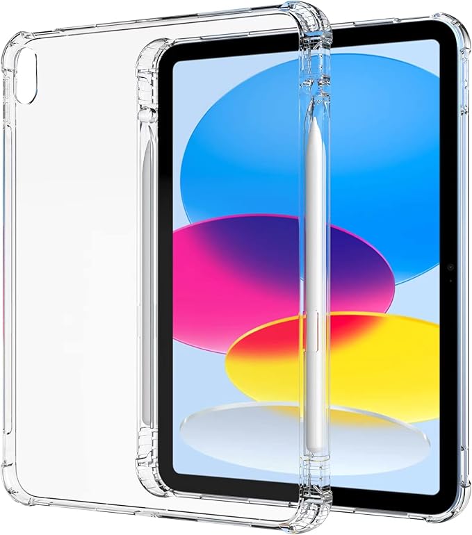 Clear Case for iPad (A16) 11th Generation 11 inch 2025 & iPad 10th Generation 10.9 inch Cover 2022 with Pencil Holder,UUcovers Lightweight Thin Crystal Transparent Shockproof Soft TPU Back Shell,Clear