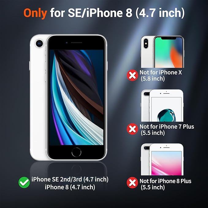 SUPFINE Magnetic for iPhone SE Case 2022 (3rd)/2020 (2nd), iPhone 8 Case (Compatible with MagSafe) (Military Grade Drop Protection) Translucent Matte Phone Case,Gray