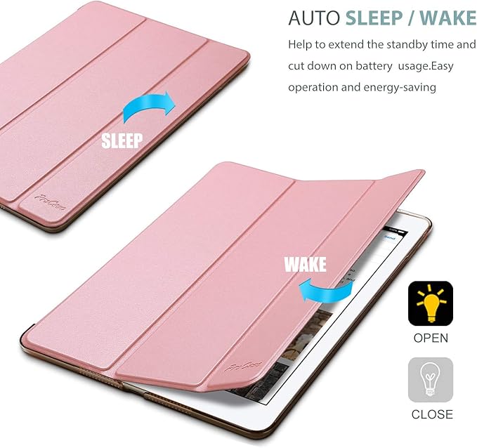 ProCase Smart Case for iPad 9.7 Inch iPad 6th/5th Generation 2018 2017(Model: A1893 A1954 A1822 A1823), Ultra Slim Lightweight Stand Cover with Translucent Frosted Back -Pink