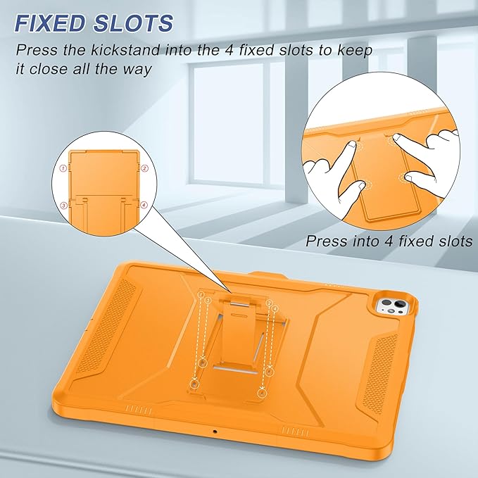 Soke Case for iPad Pro 13 Inch M5/M4 & iPad Air 13 Inch M4/M3/M2(2026/2025/2024), iPad Pro 12.9(2022 2021 2020,6th/5th/4th Gen), Rugged Shockproof Protective Cover - Citrus