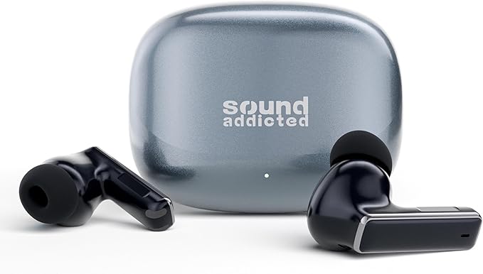Sound Addicted ZEN6 – Hybrid ANC Earbuds with 6 Microphones, Smart Wear Detection, Dual-Device, Wireless & USB-C Charging, ENC Call Noise Reduction, 42dB Noise Canceling, 35H Playtime