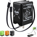 W&O 2-in-1 GaN Compatible with Fast Charger, GaN Charger Fast Charging, Retractable Phone Chargers Wall Plug with Lightning and Type-C Cables, Foldable Chargers for iPhone&Most Android, Black